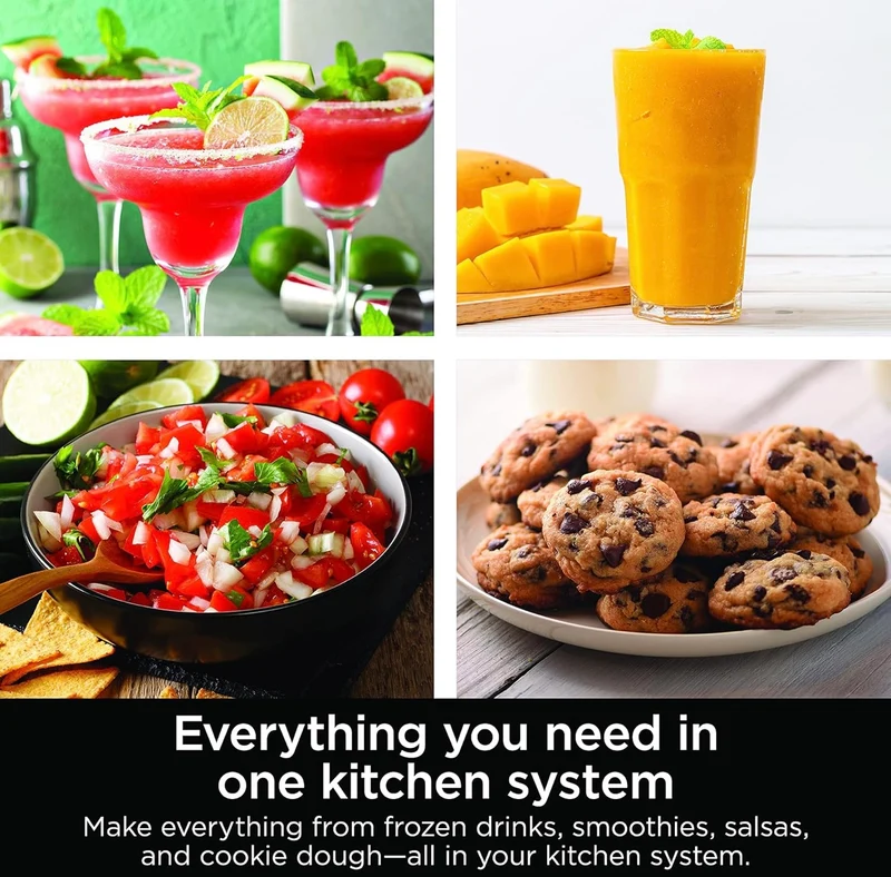 Ninja Blender, Food Processor, Blender for-Smoothies, Includes Pitcher, Smoothie Cup, and 8-Cup Bowl Mega Kitchen System, 120 Volts - Black, BL770AMZ