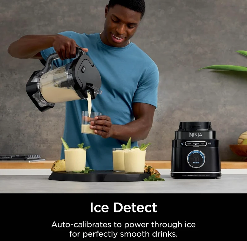Ninja Detect Power Blender Pro + Personal Single-Serve, BlendSense Technology Compact Kitchen Countertop, 1800 P-Watts, 72 oz. Pitcher, (2) 24 oz. Cups - Black TB301