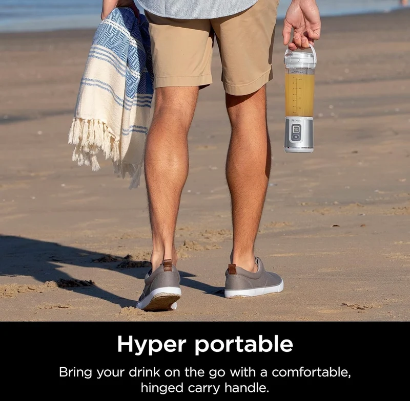 Ninja BC151WH Blast Portable Blender, Cordless, 18oz. Vessel, Personal Blender BPA Free, Leakproof-Lid & Sip Spout, USB-C Rechargeable, Dishwasher Safe Parts - White