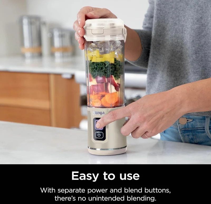 Ninja Blast Portable Blender, Cordless, 18oz. Vessel, Personal Blender BPA Free, Leakproof-Lid and Sip Spout, USB-C Rechargeable, Dishwasher Safe Parts - Vanilla Bean BC151VB