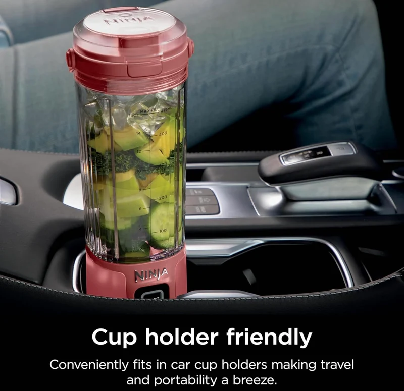 Ninja Blast Portable Blender, Cordless, 18oz. Vessel, Personal Blender BPA Free, Leakproof Lid & Sip Spout, USB-C Rechargeable, Dishwasher Safe Parts - Red Clay - BC151RY