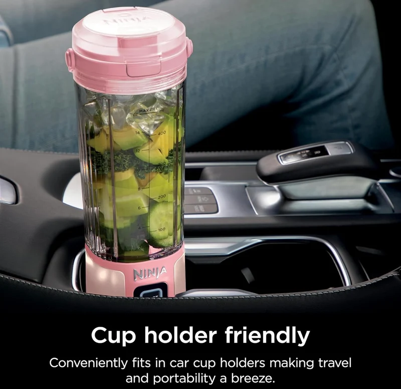 Ninja Blast Portable Blender, Cordless, 18oz. Vessel, Personal Blender BPA Free, Leakproof-Lid and Sip Spout, USB-C Rechargeable, Dishwasher Safe Parts - Tinted Pink(BC151PK)