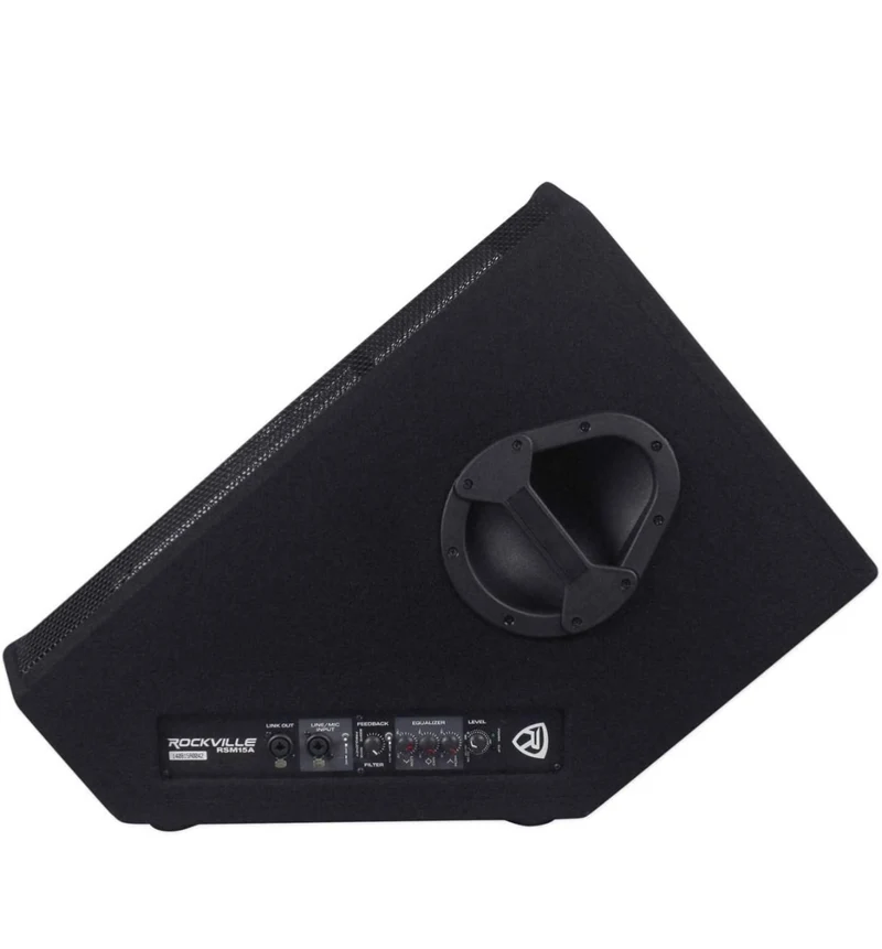 Rockville RSM15A 15" 1400 Watt 2-Way Powered Active Stage Floor Monitor Speaker