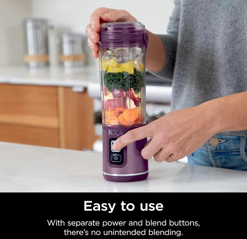 Ninja BC151PR Blast Portable Blender, Cordless, 18oz. Vessel, Personal Blender BPA Free, Leakproof-Lid & Sip Spout, USB-C Rechargeable, Dishwasher Safe Parts - Passion Fruit