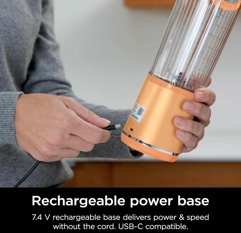 Ninja Blast Portable Blender, Cordless, 18oz. Vessel, Personal Blender BPA Free, Leakproof Lid & Sip Spout, USB-C Rechargeable, Dishwasher Safe Parts - Orange Apricot (BC151AO)