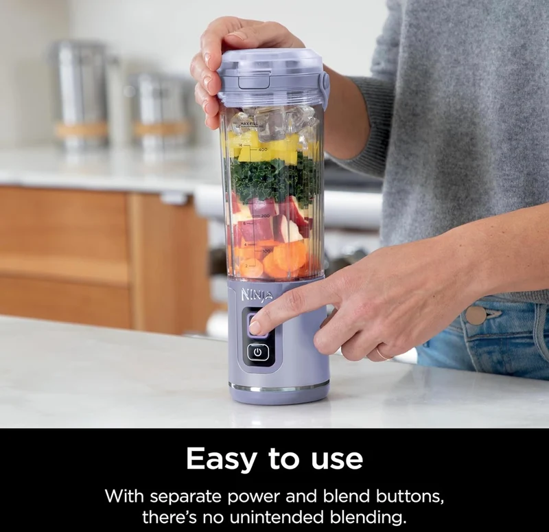Ninja Blast Portable Blender, Cordless, 18oz. Vessel, Personal Blender BPA Free, Leakproof-Lid and Sip Spout, USB-C Rechargeable, Dishwasher Safe Parts - Lavender, BC151ML