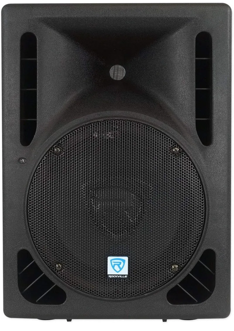 Rockville RPG10BT V2 10" 600W Powered DJ PA Speaker with Bluetooth, Deep Bass, 2 Channel Mixer, EQ, Wireless Remote