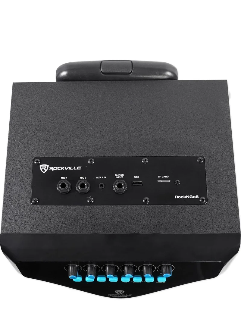 Rockville 8 INCHES Portable Rechargeable PA Speaker w Bluetooth + Wireless Mic - NEW