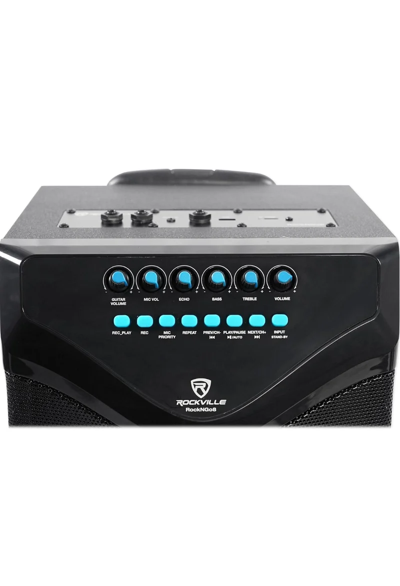 Rockville 8 INCHES Portable Rechargeable PA Speaker w Bluetooth + Wireless Mic - NEW