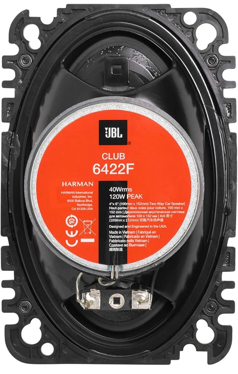 JBL Club 6422F - 4 X 6", Two-way Component Speaker System (No Grill), Black