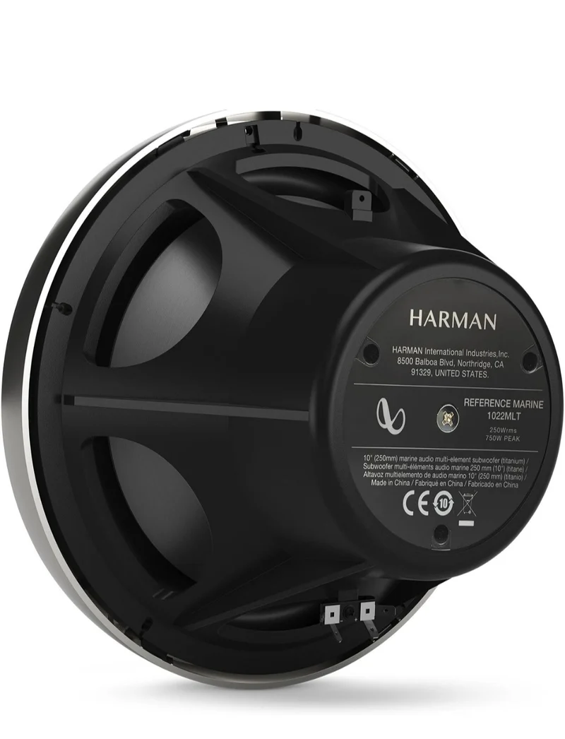 Infinity 1022MLT 10 Inch Marine RGB LED Subwoofer - Titanium (1PC)