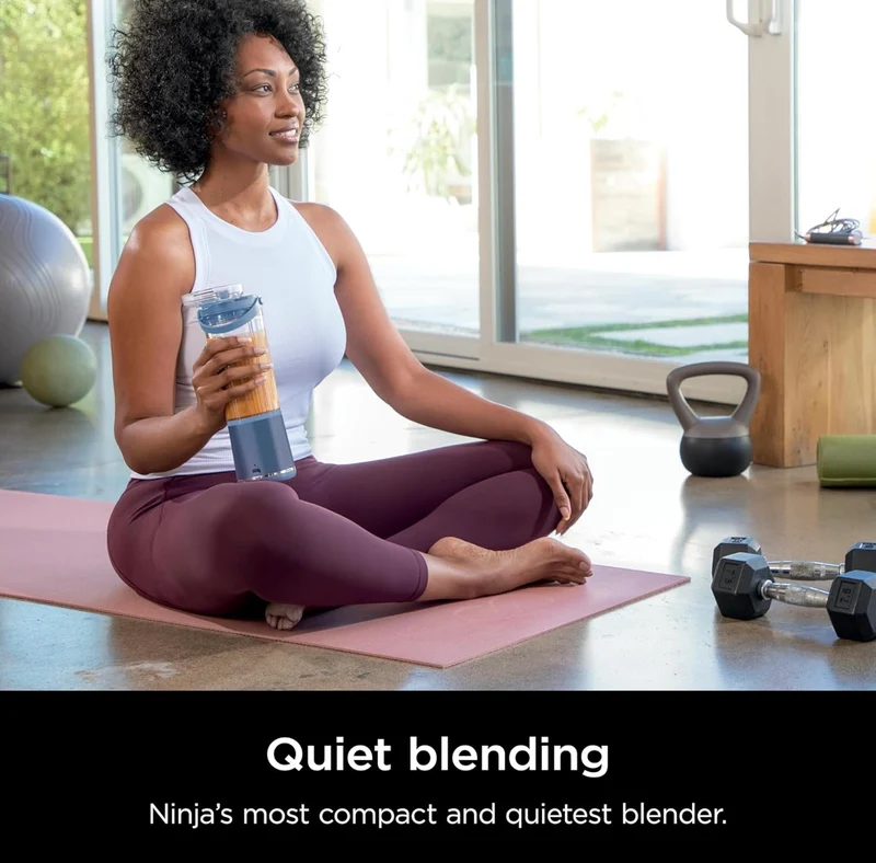 Ninja Blast Portable Blender, Cordless, 18oz. Vessel, Personal Blender BPA Free, Leakproof-Lid and Sip Spout, USB-C Rechargeable, Dishwasher Safe Parts - Denim Blue (BC151ND)