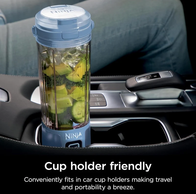 Ninja Blast Portable Blender, Cordless, 18oz. Vessel, Personal Blender BPA Free, Leakproof-Lid and Sip Spout, USB-C Rechargeable, Dishwasher Safe Parts - Denim Blue (BC151ND)