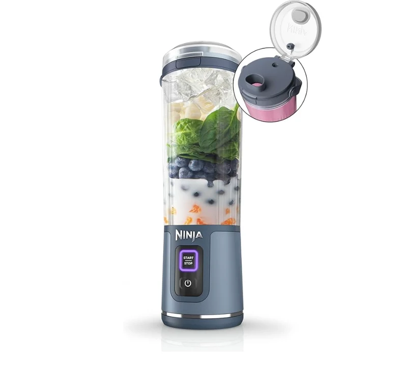 Ninja BC151NV Blast Portable Blender, Cordless, 18oz. Vessel, Personal Blender-for Shakes & Smoothies- Dishwasher Safe Parts -Blue