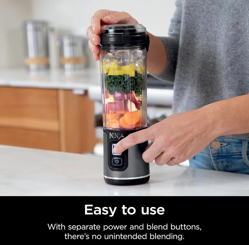 Ninja BC151BK Blast Portable Blender, Cordless, 18oz. Vessel, Personal Blender-for Shakes & Smoothies - Black