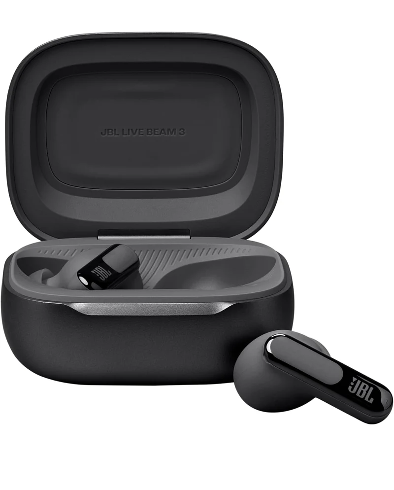 JBL Live Beam 3 - True Wireless Noise-Cancelling Stick-Closed Earbuds, 48Hrs Total Playback, Wireless Charging, 6 Mics for Perfect Calls, Multi-Point Connection, IP55 Waterproof and dustproof (Black)