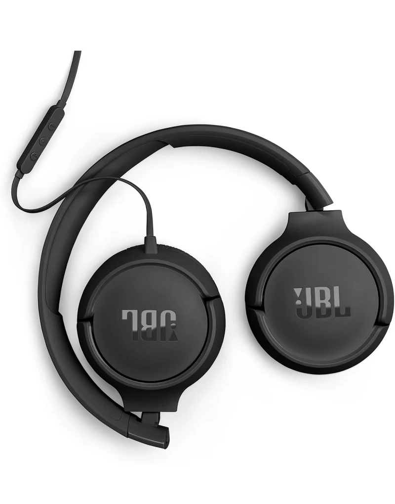JBL Tune 520C - USB-C Wired on-Ear Headphones with Hi-Res Audio Support, Pure Bass Sound, Comfort fit, USB-C connectivity, 3-Button Remote with Microphone and EQ presets Control (Black)