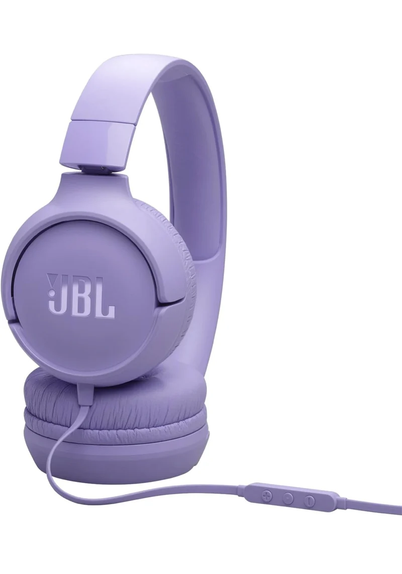 JBL Tune 520C - USB-C Wired on-Ear Headphones with Hi-Res Audio Support, Pure Bass Sound, Comfort fit, USB-C connectivity, 3-Button Remote with Microphone and EQ presets Control (Purple)