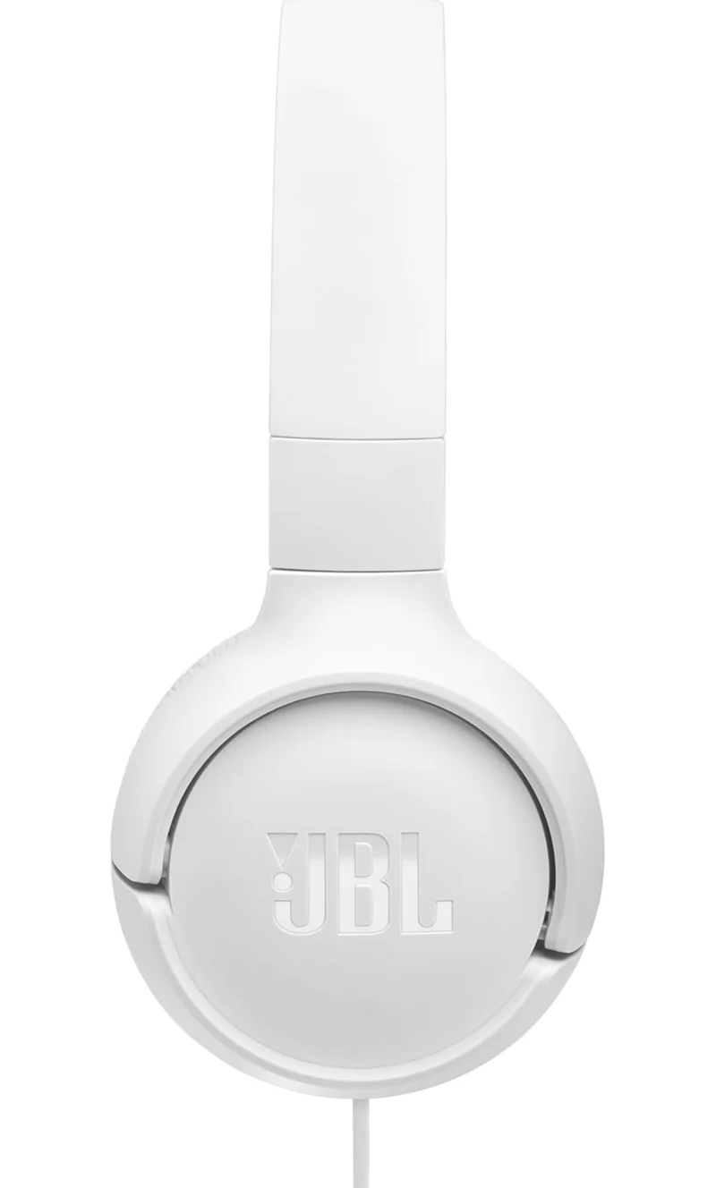 JBL Tune 520C - USB-C Wired on-Ear Headphones with Hi-Res Audio Support, Pure Bass Sound, Comfort fit, USB-C connectivity, 3-Button Remote with Microphone and EQ presets Control (White)