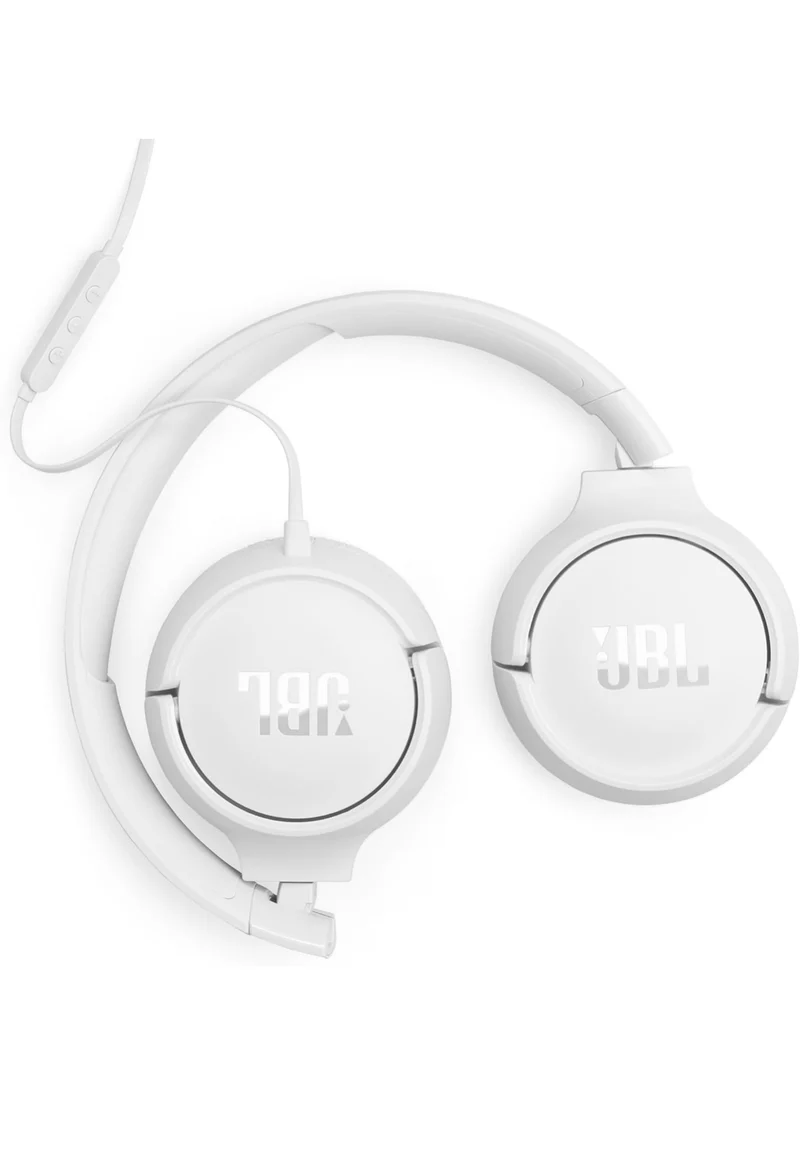 JBL Tune 520C - USB-C Wired on-Ear Headphones with Hi-Res Audio Support, Pure Bass Sound, Comfort fit, USB-C connectivity, 3-Button Remote with Microphone and EQ presets Control (White)