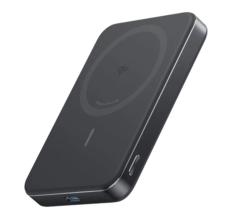 Anker MagGo Power Bank, Ultra Slim 10000mAh Magnetic Battery Pack, Qi2 Certified - BLACK