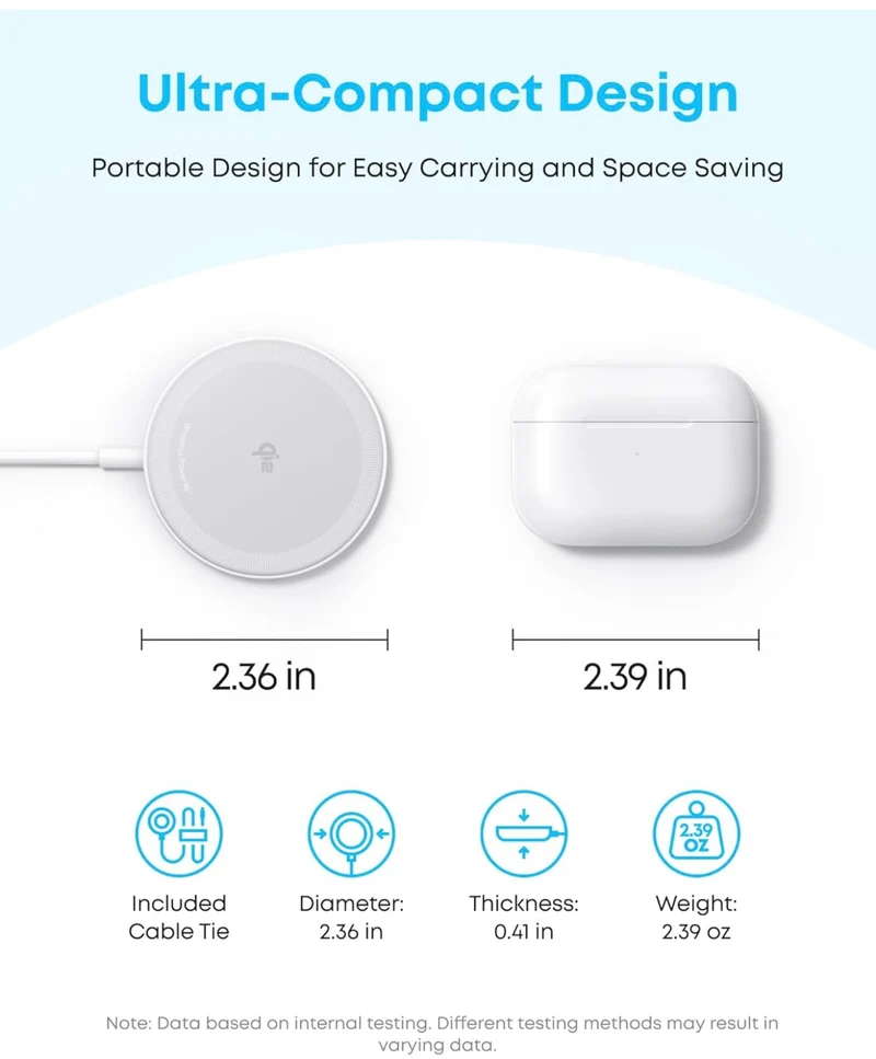 Anker Zolo Magnetic Wireless Charger, 2-Pack Qi2 Certified 15W (Adapter Not Included)