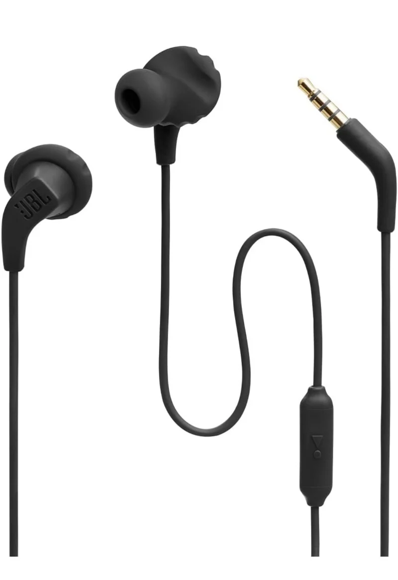 JBL Endurance Run 2 Wired - Waterproof Wired Sports in-Ear Headphones, Pure Bass - (Black)