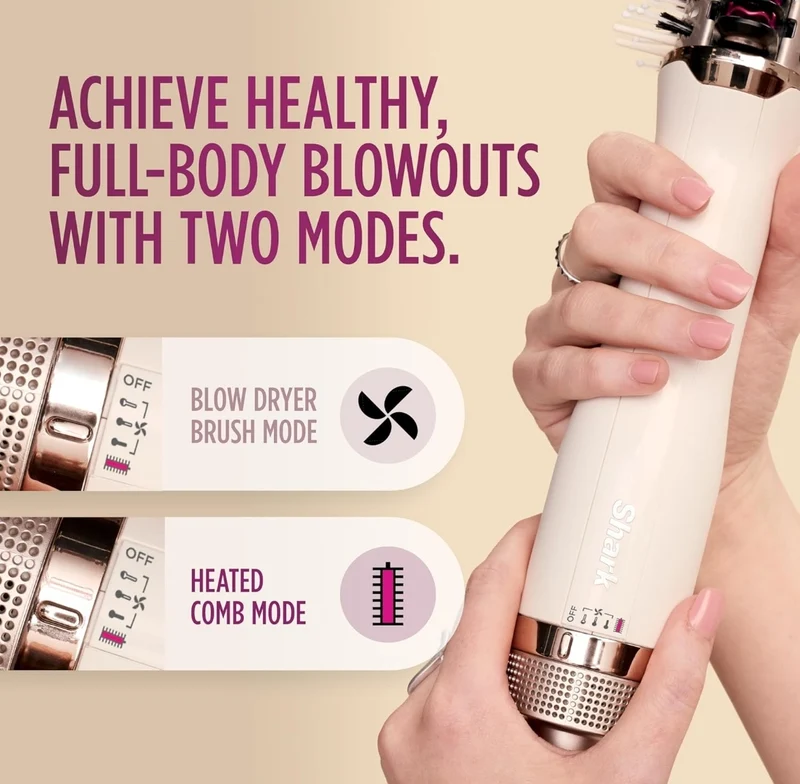 Shark HT202 SmoothStyle Heated Comb + Blow Dryer Brush, Dual Mode, for All Hair Types