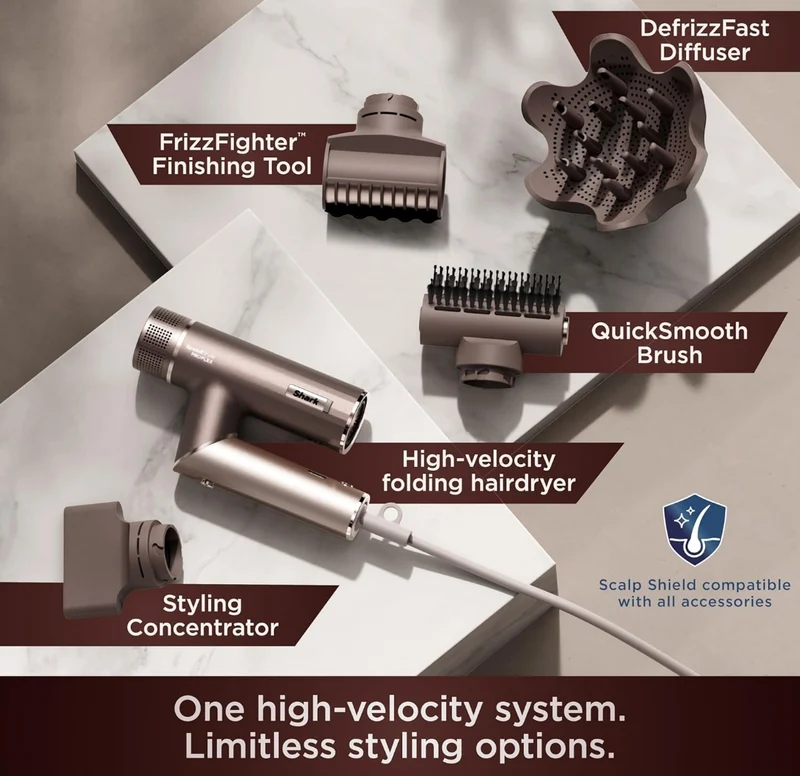 Shark SpeedStyle Pro Flex Professional Performance High-Velocity Hair Dryer System - MS