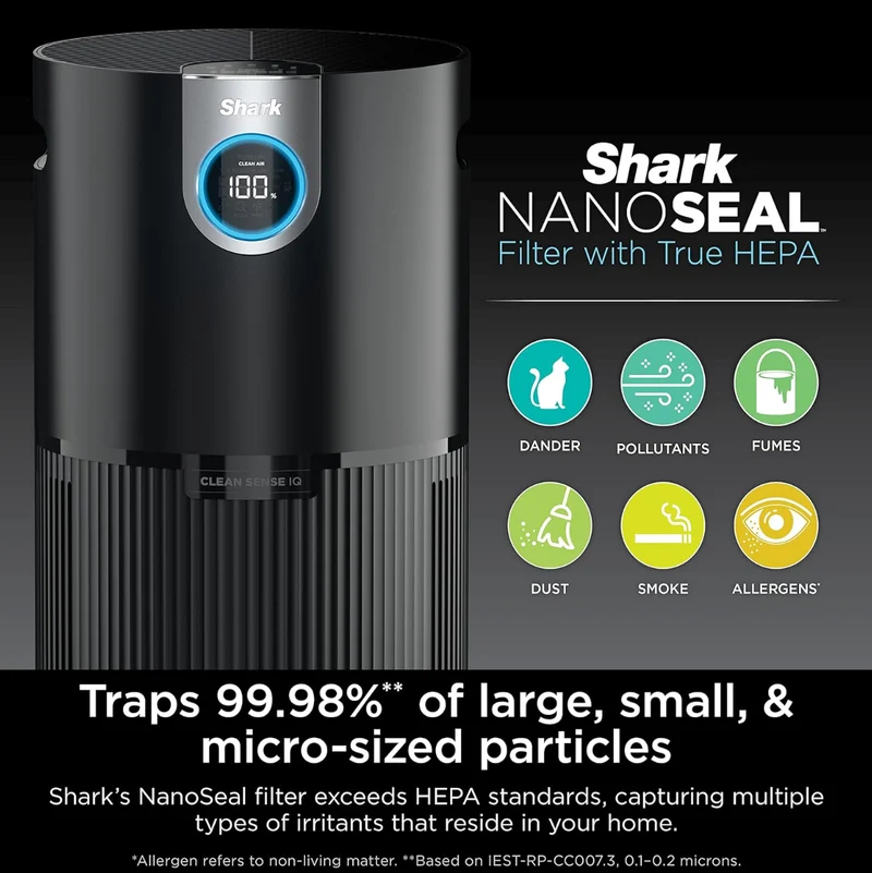 Shark Air Purifier Clean Sense Technology, HEPA Air Filter, 1200 Sq Ft - NEW