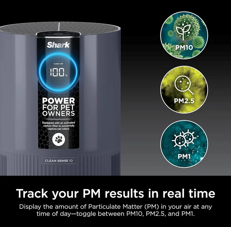 Shark HP102PETPR Clean Sense Air Purifier 500 Sq Ft Small Room