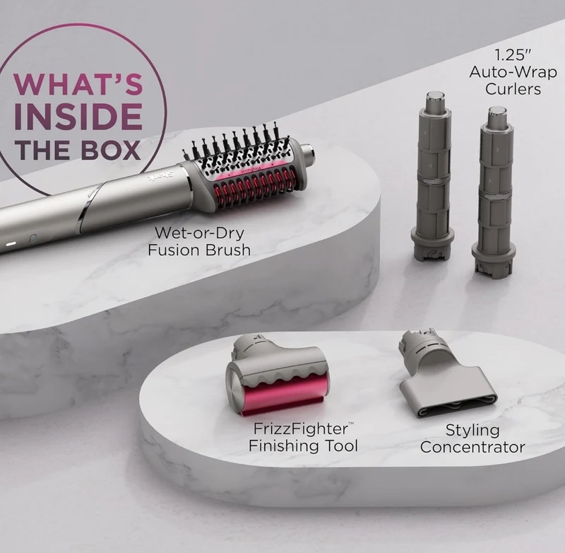 Shark FlexFusion Hair Dryer with Fusion Brush with Auto-Wrap Hair Curlers & Concentrator