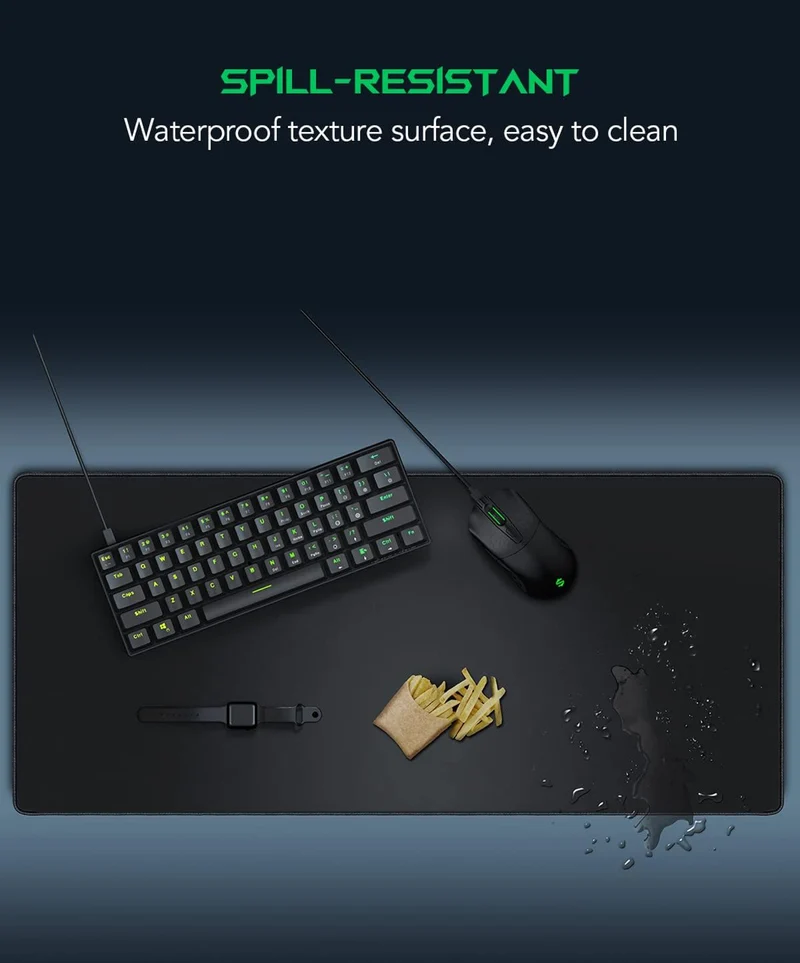Black Shark Gaming Mouse Pad Desk Mat (35.4" × 15.8" × 0.15") Thick Extended Anti-Fray Stitched Edges