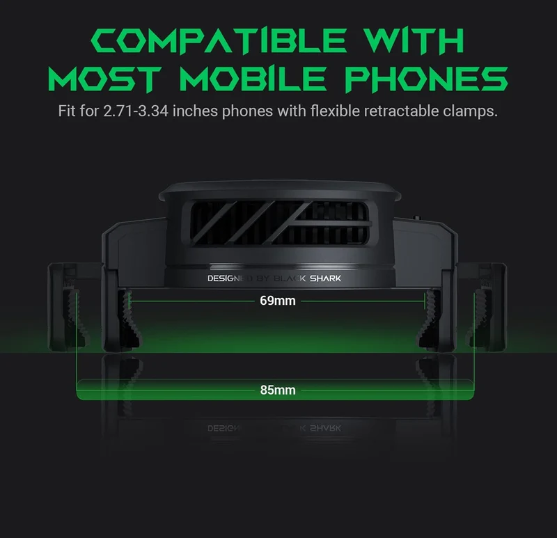 Black Shark Phone Cooling Fan Lightweight Quiet Cellphone Radiator - NEW
