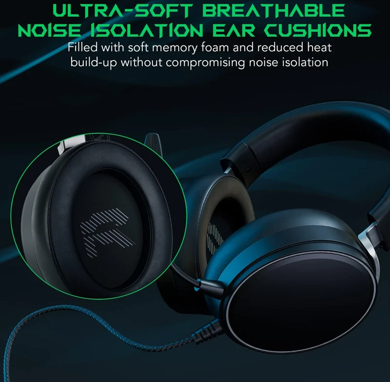 Black Shark Gaming Headset 7.1 Spatial Surround Sound, Detachable Noise Cancelling w/ 3.5 mm Audio Jack - NEW