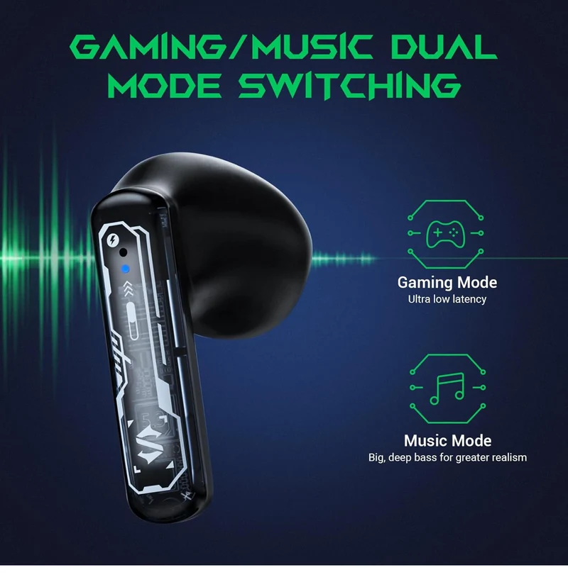 Black Shark True Wireless Earbuds In-Ear Headphones for Android/Cell Phone/Computer/Gaming