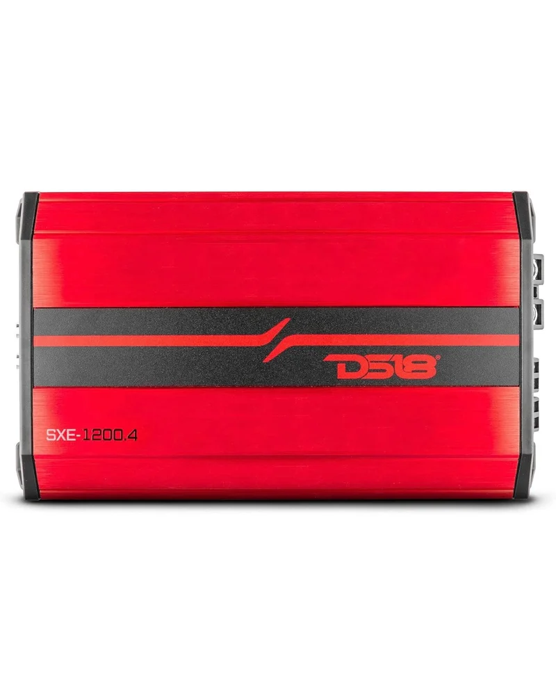 DS18 SXE-1200.4/RD Car Amplifier Stereo Full-Range Class A/B 4-Channel @4 OHM 1200 Watts - Powerful and Compact Amp - NEW