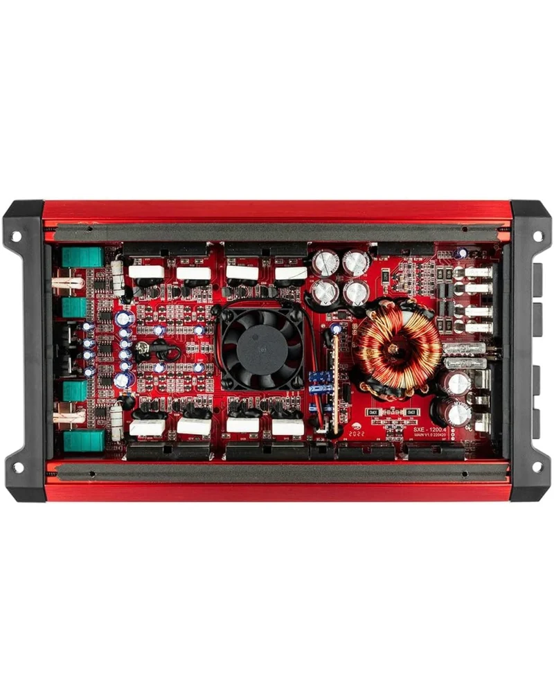 DS18 SXE-1200.4/RD Car Amplifier Stereo Full-Range Class A/B 4-Channel @4 OHM 1200 Watts - Powerful and Compact Amp - NEW