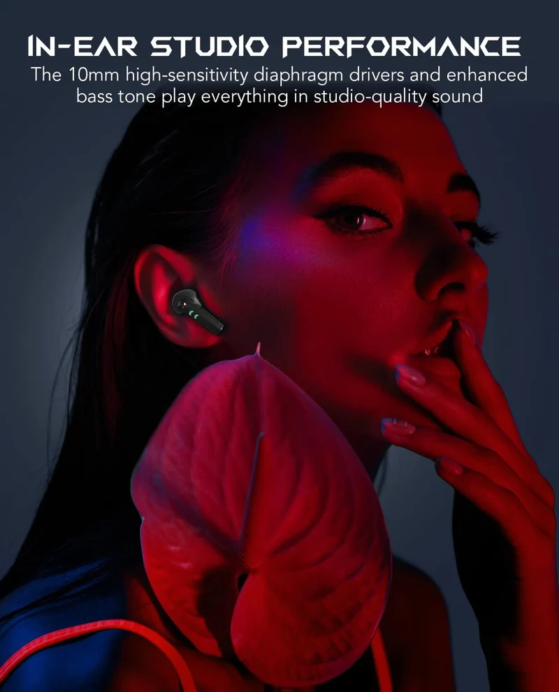 Black Shark Bluetooth Earbuds w/ 0.035s Ultra-Low Latency Noise Cancelling Microphones