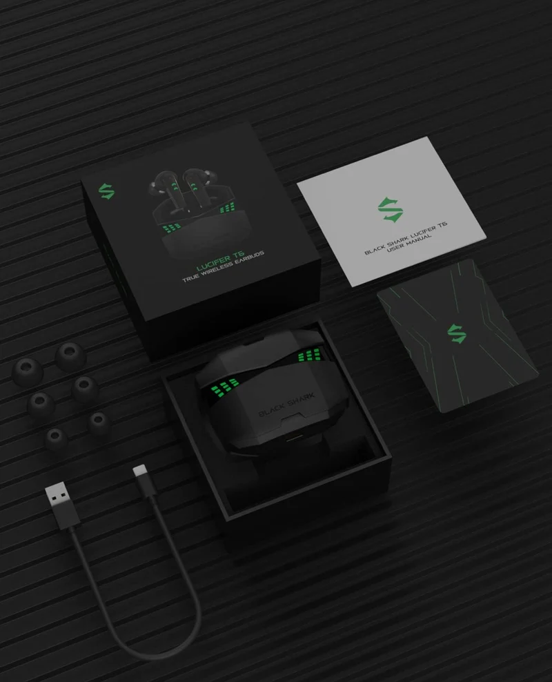 Black Shark Bluetooth Earbuds w/ 0.035s Ultra-Low Latency Noise Cancelling Microphones
