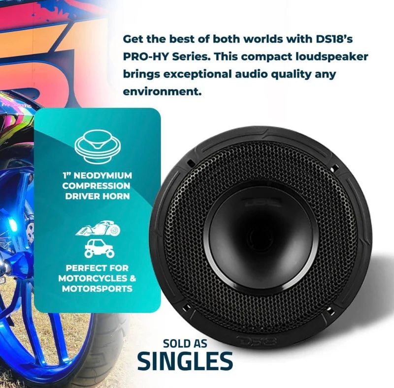 DS18 PRO-HY6MSL 6.5" Shallow Hybrid Mid-Range Car Audio W/ Built-in Driver and Grill Included - 1PC