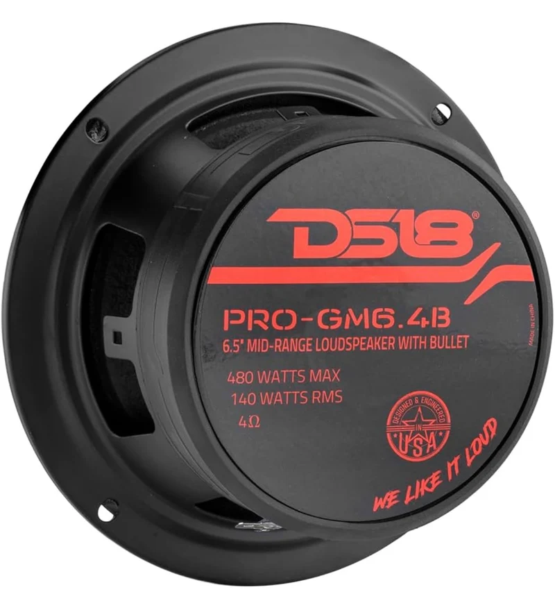 DS18 PRO-GM6.4B Midrange 6.5 Inch 480W Max, 4 Ohms Premium Quality Speaker (1 PC)