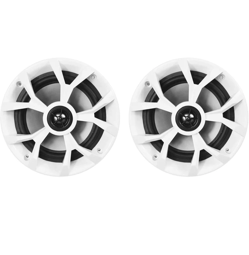 Marine Boat Speakers 6.5" 700W, 4 Ohm - LED Lights - Black/White Grilles, Waterproof, Perfect for Boats and ATVs - PAIR
