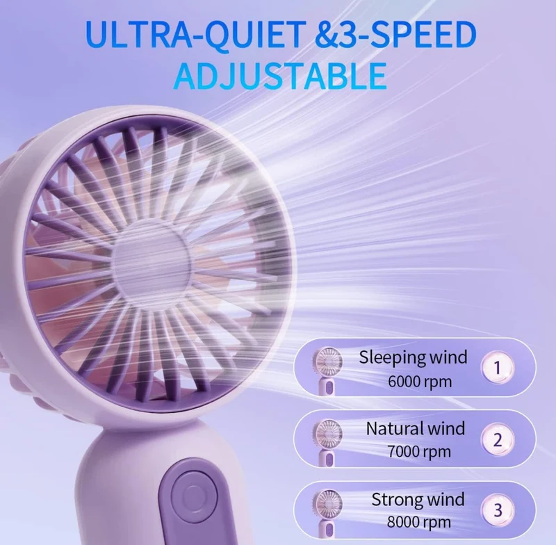 Portable Mini Fans (3-Pack) – Cute, Lightweight & Battery Powered for Personal Comfort Anywhere