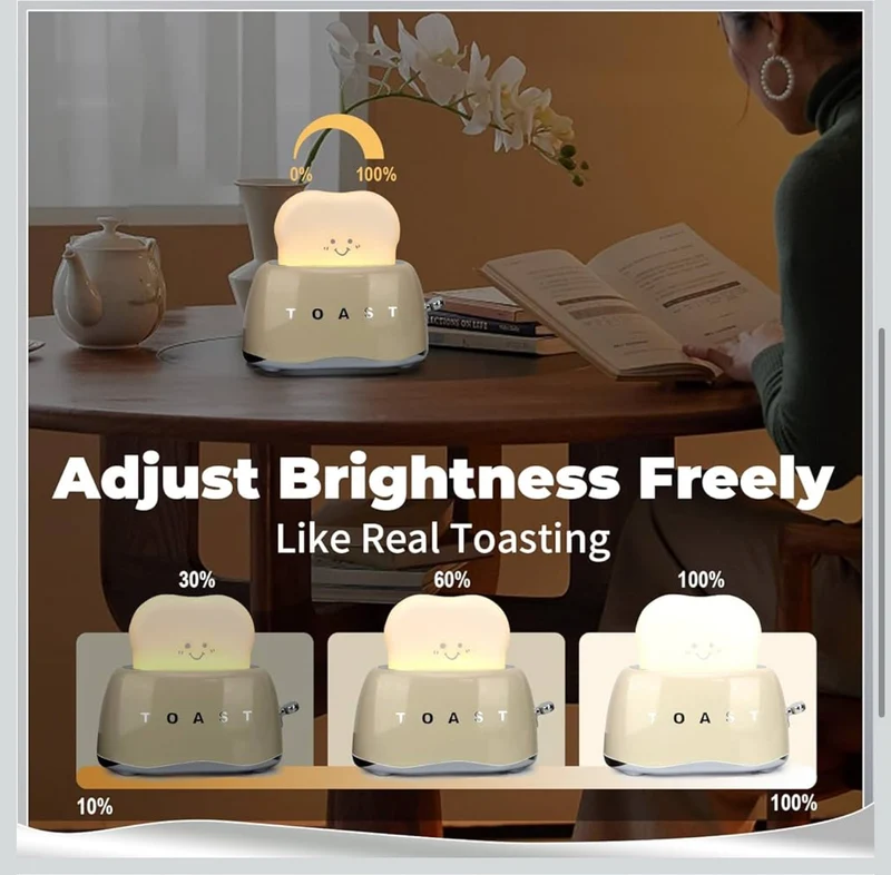 New Retro Decor Toaster Lamp with Rechargeable - RED