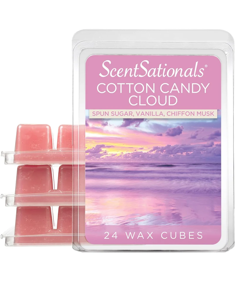 Scentsationals Wax Melts, Wax Cubes Strong Scent - Cotton Candy Cloud - 4PK