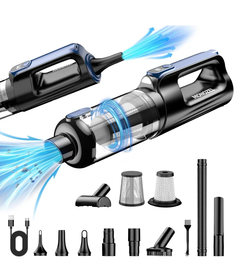 Car Vacuum Portable Cordless, 18000Pa 2 in 1 Vacuum Cleaner& Air Duster
