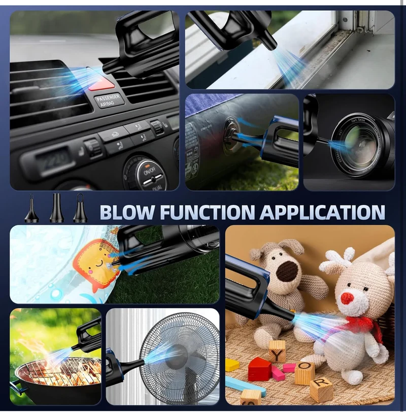 Car Vacuum Portable Cordless, 18000Pa 2 in 1 Vacuum Cleaner& Air Duster