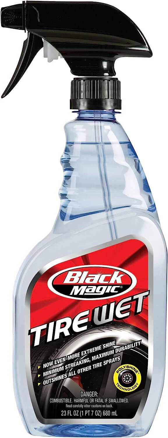 Black Magic Wet Tire Spray Shine BM23 Enhancement Protective Appeal, 23 oz.