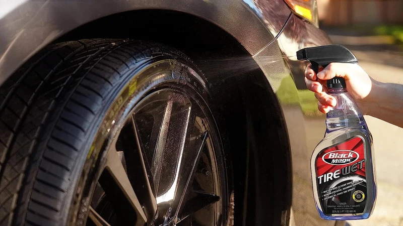 Black Magic Wet Tire Spray Shine 4 Week Shine BM23 Enhancement Protective 23 OZ.